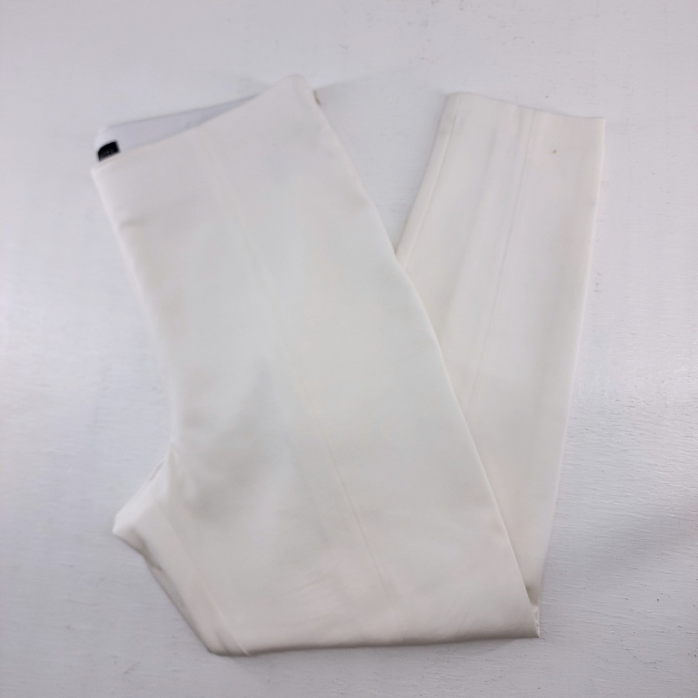 Talbots Portland Pant 14 | White Cotton Blend Slim Leg Trousers Coastal Womens